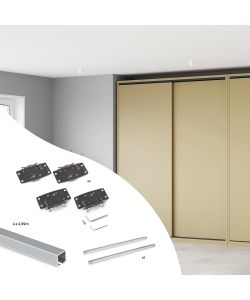Emuca Kit di ferramenta per 2 porte scorrevoli e armadio