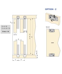 Emuca Kit di ferramenta per 2 porte scorrevoli e armadio