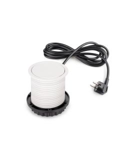 Emuca Multiconnettore Vertikal Push diametro 100mm, 3 spine Schuko, 1 USB-A, 1 USB-C