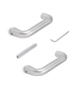 Emuca Maniglie per serrature di porte da interno in vetro, Modello U, alluminio, anodizzato opaco 1 SET