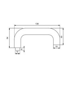 Emuca Maniglie per serrature di porte da interno in vetro, Modello U, alluminio, anodizzato opaco 1 SET