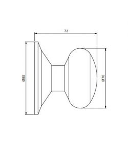 Emuca  Pomello rotondo per porte esterne di ingresso, Modello Bowler, Maniglia per porta d'ingresso 70mm, Acciaio inox, Nichel satinato 1 UN