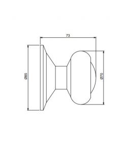 Emuca Pomello rotondo per porte esterne di ingresso, Modello Ferola, Maniglia per porta d'ingresso 70mm, Acciaio inox, Nichel satinato 1 UN