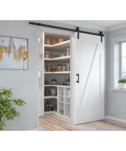 Emuca Maniglia per porte scorrevoli in legno Pasadena, lunghezza 240 mm, interasse 180 mm, Acciaio, texture Nera -