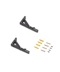 Emuca Set di supporti pieghevoli, lunghezza 203 mm, Acciaio, Verniciato nero 1 SET