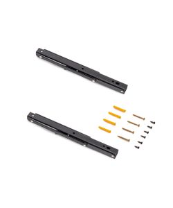 Emuca Set di supporti pieghevoli, lunghezza 303 mm, Acciaio, Verniciato nero 1 SET