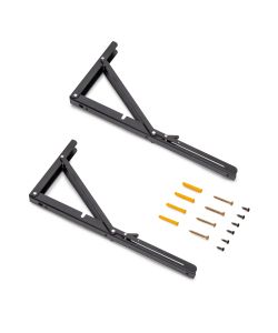 Emuca Set di supporti pieghevoli, lunghezza 403 mm, Acciaio, Verniciato nero 1 SET