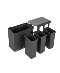 Emuca Pattumiere per raccolta differenziata per cucina, 3 x 10L