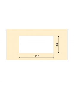 Passacavi da tavolo Emuca Quadrum, rettangolare, 159x80 mm, da incasso, Alluminio, Verniciato bianco 1 UN