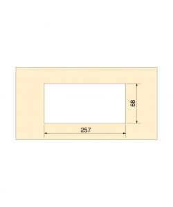 Passacavi da tavolo Emuca Quadrum, rettangolari, 269x80 mm, da incasso, Alluminio, Verniciato bianco 1 UN