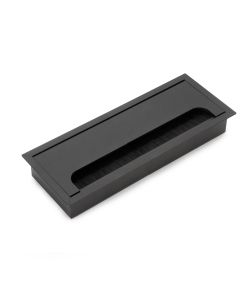 Passacavi da tavolo Emuca Quadrum, rettangolare, 269x80 mm, da incasso, Alluminio, Verniciato nero 1 UN