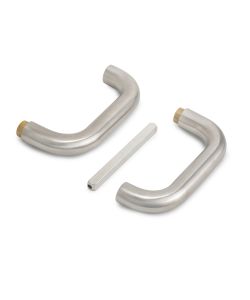 Emuca Maniglie per serrature di porte da interno in vetro, Modello U, acciaio inox 1 SET