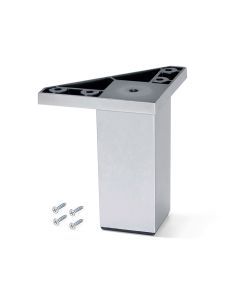 Emuca Lotto di 4 piedini per mobili Alumix 1, altezza 100 mm, Tecnoplastica, Cromato 4 UN