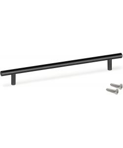 Lotto 10 maniglie per mobili nere L188mm interasse 128mm acciaio