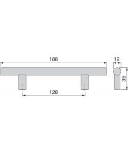 Lotto 10 maniglie per mobili nere L188mm interasse 128mm acciaio