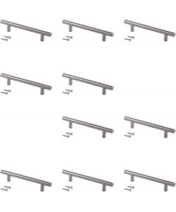 Lotto 10 Maniglie per Mobili Nichel Satinato L136mm Interasse 96mm