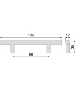 Lotto 10 Maniglie per Mobili Nichel Satinato L136mm Interasse 96mm