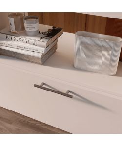 Lotto 10 Maniglie per Mobili Nichel Satinato L136mm Interasse 96mm