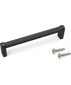 Set 5 maniglie per mobili Alluminio nero L141mm interasse 128mm