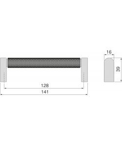 Set 5 maniglie per mobili Alluminio nero L141mm interasse 128mm