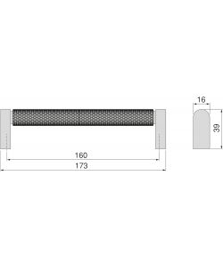 Set 5 maniglie per mobili alluminio verniciato oro L173mm