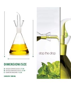 Classe Oliera in Vetro Borosilicato - Salvagoccia - 1000cc