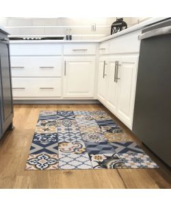 STOR PLANET Tappeto vinilico Patch Blu 80x140 cm antiscivolo moderno