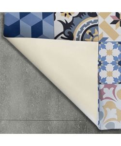 STOR PLANET Tappeto vinilico Patch Blu 80x140 cm antiscivolo moderno