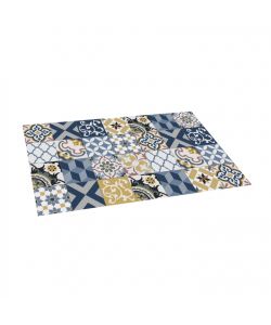 STOR PLANET Tappeto vinilico Patch Blu 80x140 cm antiscivolo moderno