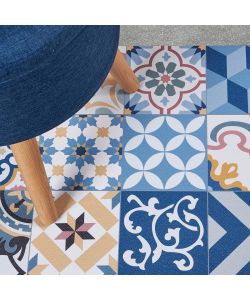 STOR PLANET Tappeto vinilico ARTDECO Patch Blu 120x180 cm antiscivolo
