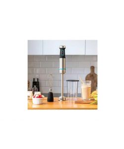 Cecotec Frullatore Immersione 1200W Inox Black con Accessori Anti-Schizzi