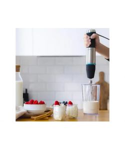 Cecotec Frullatore Immersione 1200W Inox Black con Accessori Anti-Schizzi