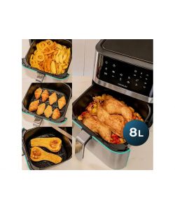Cecotec Friggitrice ad Aria 1800W 8 Litri Inox Nero Design Compatto