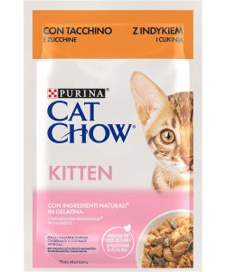 Purina Cat Chow Cibo Umido Gattino Tacchino Zucchine Busta 85 g
