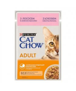 Purina Cat Chow Alimento Umido Gatti Adulti Salmone e Fagiolini 85 g