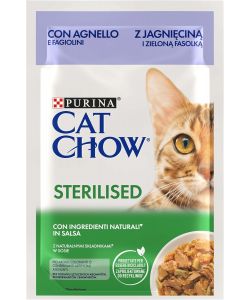 Purina Cat Chow Cibo Umido Gatti Sterilizzati Agnello in Salsa 85 g