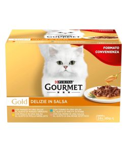 Gourmet Gold Cibo Umido per Gatti Delizie in Salsa Multipack 24x85g