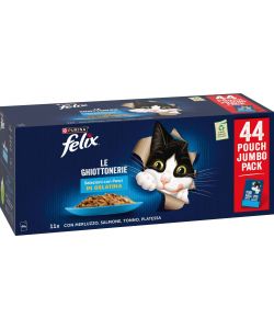 Felix Le Ghiottonerie Mix Selezione Pesci in Gelatina per Gatti 44x85g