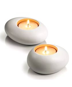 Supporto Tealight Stone Bianco pz2 Fancy Tescoma