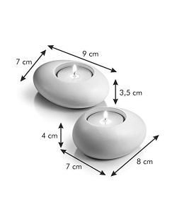 Tescoma Supporto Tealight Ceramica Smaltata Bianca - 2 pezzi