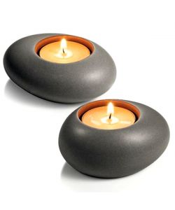 Supporto Tealight Stone Grigio pz2 Fancy Tescoma