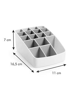 Tescoma Porta Cosmetici 17 Scomparti Bianco 11x16,5 cm altezza 7 cm