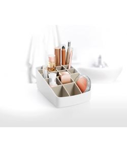 Tescoma Porta Cosmetici 17 Scomparti Bianco 11x16,5 cm altezza 7 cm