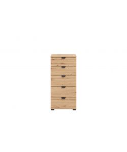Swiss Cassettiera 5 Cassetti in Rovere Anticato - 45x40x95 cm - Facile da Assemblare