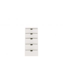 Swiss Cassettiera Bianca 5 Cassetti - Truciolare Melaminico - 45x40x95 cm