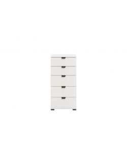 Swiss Cassettiera Bianca 5 Cassetti - Truciolare Melaminico - 45x40x95 cm