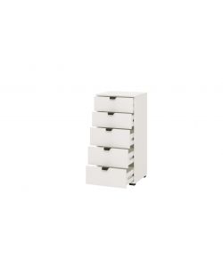 Swiss Cassettiera Bianca 5 Cassetti - Truciolare Melaminico - 45x40x95 cm