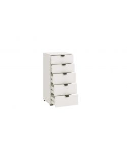 Swiss Cassettiera Bianca 5 Cassetti - Truciolare Melaminico - 45x40x95 cm