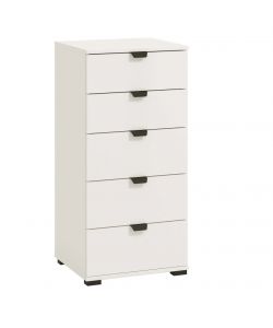 Cosma Cassettiera Duero 5 Cassetti Bianco Opaco 45x40x95 cm Legno
