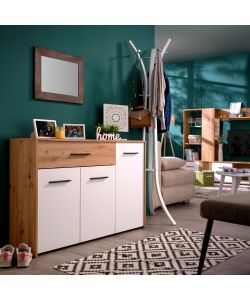 Madia Tripla Anta in Rovere e Bianco - Stile Minimal e Pratica
